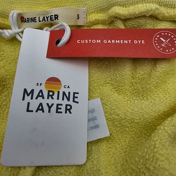 Marine Layer Womans size S Blake Vintage Terry Jogger Pale Banana/Yellow NEW - Picture 6 of 8